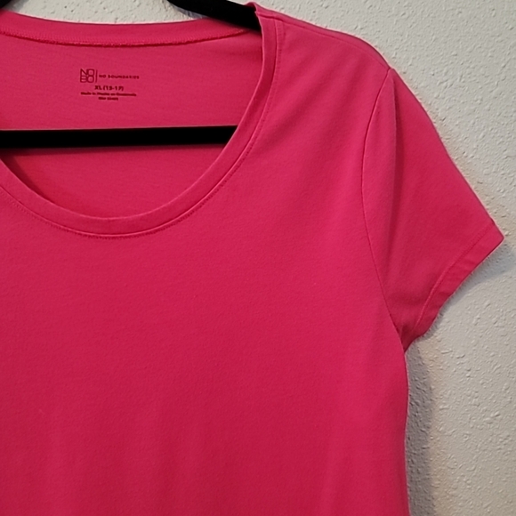 NOBO Fuscia Pink Scoop Neck T-Shirt Sz XL (15-17) - Picture 5 of 10